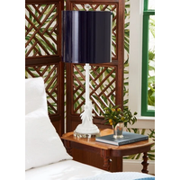 Parrot and Palm White Lamp w/ Lacquered Onyx Shade
