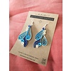 Handmade Quilling Paper Earrings- Blues and Cream