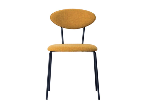  Bloomingville Upholstered Dining Chair with Metal Legs, Mustard Color and Black 