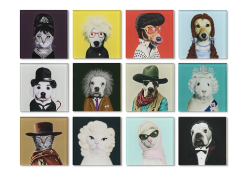  Pets Rock Animal Coasters Icons: Hollywood and More 