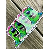 Rachel Madena Art Green Holographic Lil' Monster Stickers- Rachel Madena Art