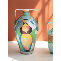 Ceramic Vessel- Multi Color Lady Large
