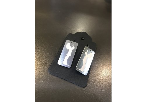  ICTMakers Stainless Etched Keeper Earrings 