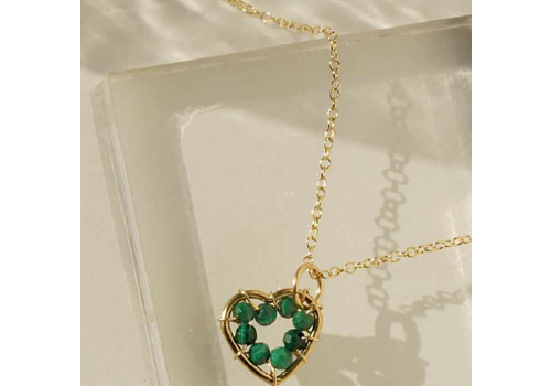  kozakh Kozakh Bardot Malachite Necklace, Gold, 16-18" 