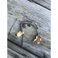 Leather String Wood Heart Bracelet