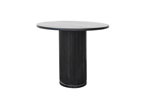  Creative Co-Op Mango Wood Dining Table with Black Ribbed Base 