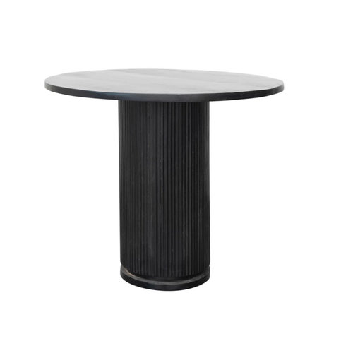  Creative Co-Op Mango Wood Dining Table with Black Ribbed Base 