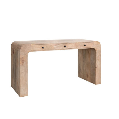  Creative Co-Op Mango Wood Desk w/ 3 Drawers and Waterfall Edge 