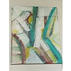 Barbara Niewald Barbara Niewald Abstract Teal, Yellow, Red, and White Canvas