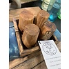 Arbor Artist Arbor Artist Mixed Wood Shot Glasses with Storage Tray (4 Shots)