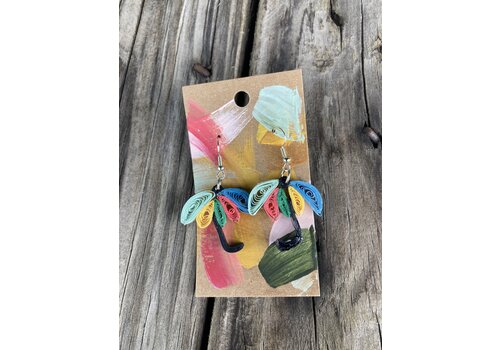  Amelia Voorhis Umbrella Paper Quill Earrings 