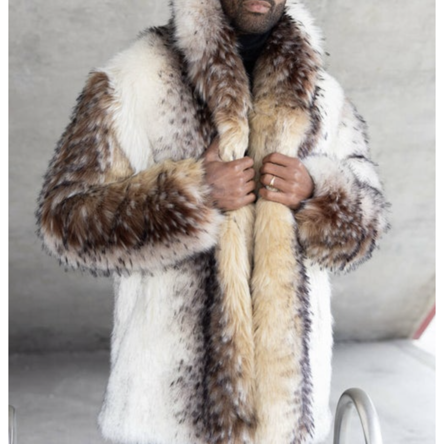 EB Artic Wolf Men's Shawl Collar Coat