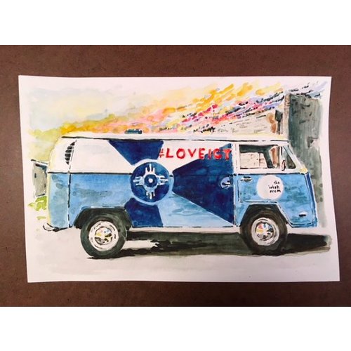  Torin Anderson VW #LOVEICT Bus Watercolor Print 