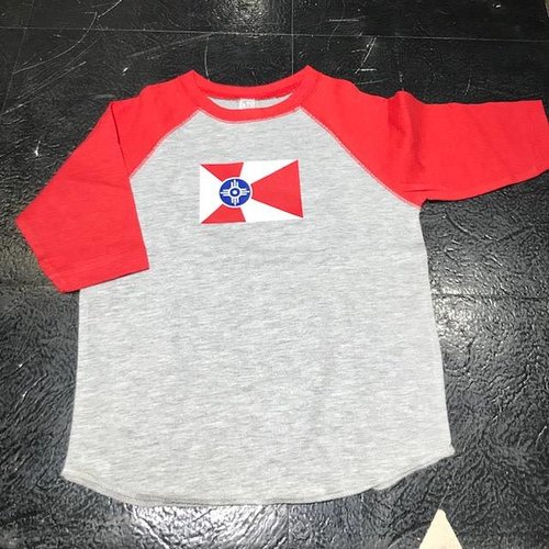  GMFD Wichita Flag Red Raglan Toddler/Youth Shirt 
