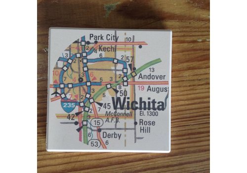  Julio Designs Wichita Map Coaster Set 