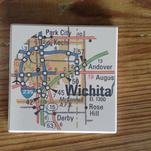  Julio Designs Wichita Map Coaster Set 