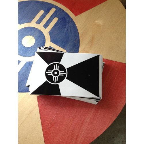  The Workroom Wichita Flag Black & White Decal 3.5"x5.25" 