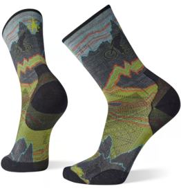 SMARTWOOL Smartwool Bike Zero Cushion Print Crew Graphite