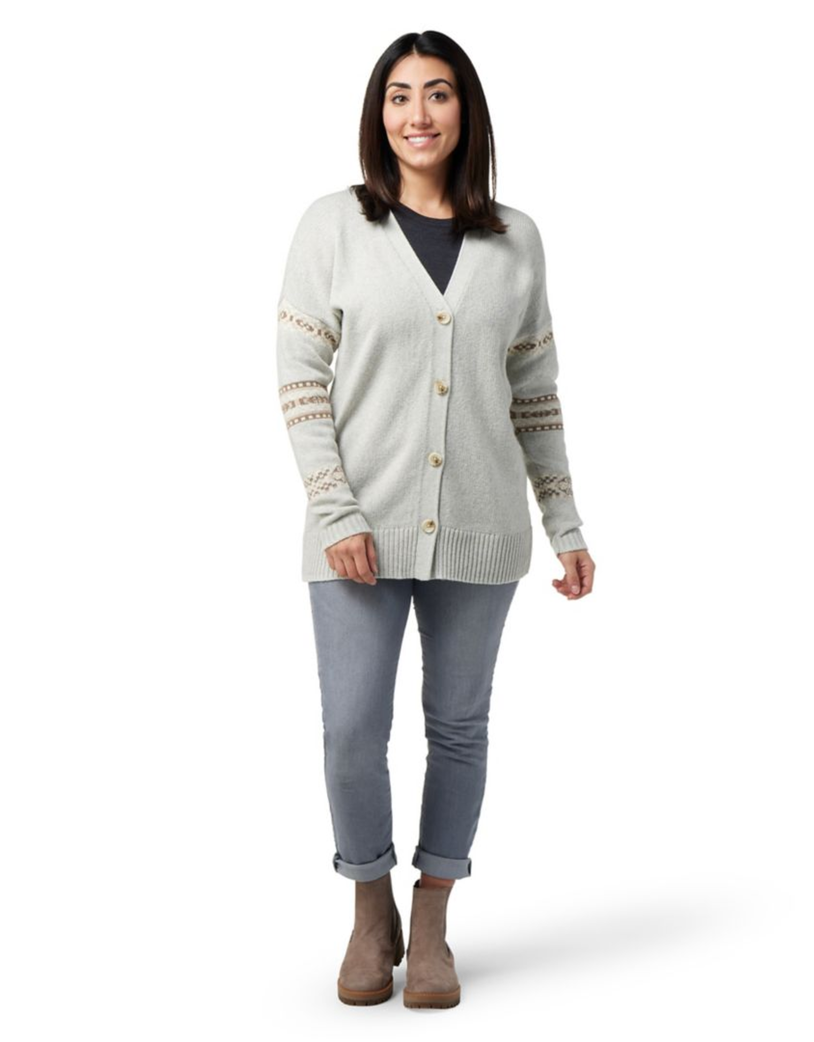 SMARTWOOL SmartWool Women's Cozy Lodge Boyfriend Cardigan Ash Heather