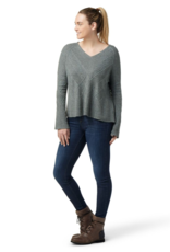 SMARTWOOL SmartWool Women's Shadow Pine Cable V-Neck Sweater North Woods-Bleached Aqua