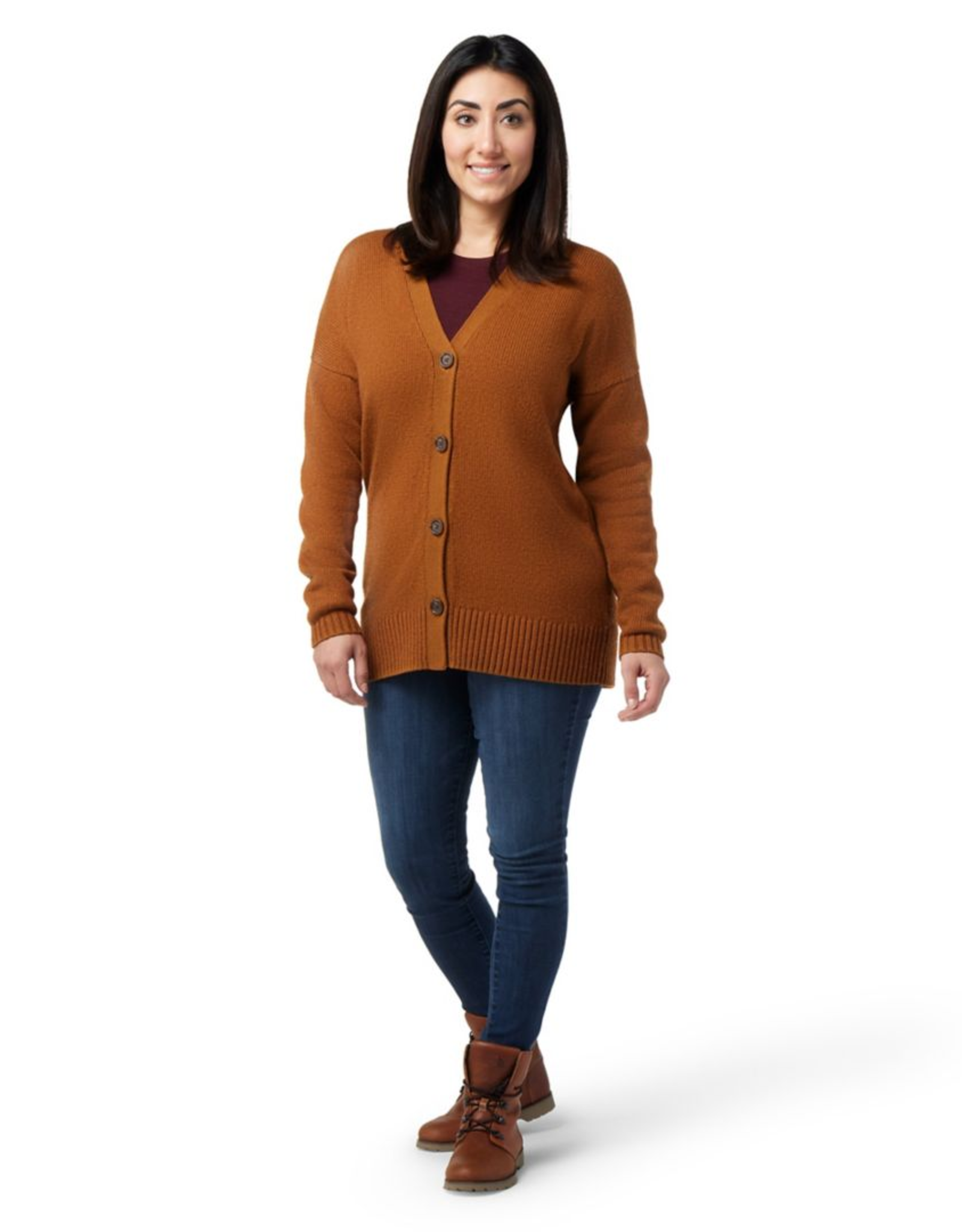 SMARTWOOL SmartWool Women's Cozy Lodge Boyfriend Cardigan Acorn Heather