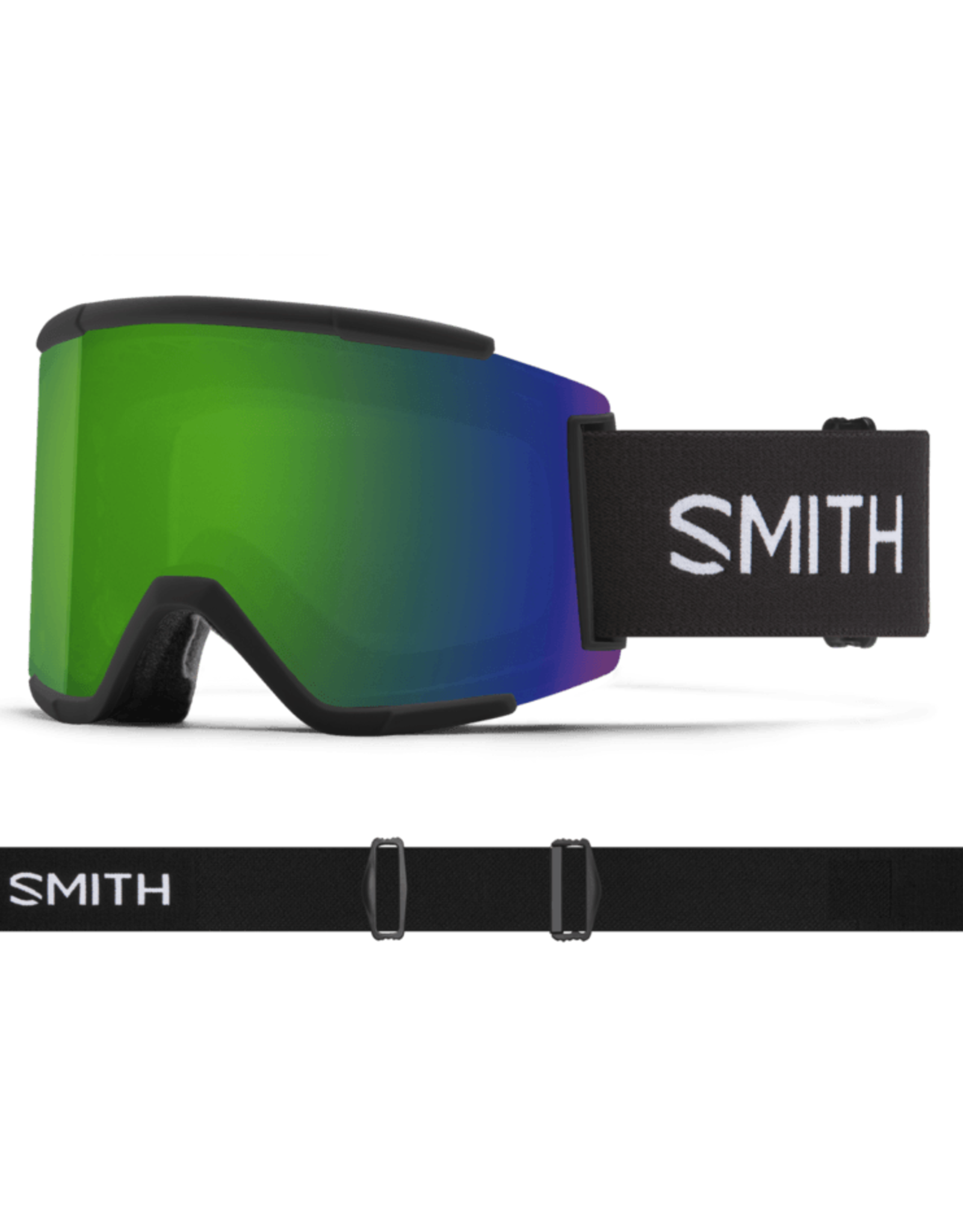 Smith Squad XL Black w ChromaPop Everyday Green Mirror & Storm