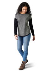 SMARTWOOL SmartWool Womens Shadow Pine Colorblock Crew Sweater- BLACK NATURAL MARL