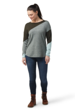 SMARTWOOL SmartWool Women Shadow Pine Colorblock Crew Sweater Large-North Woods-Bleached Aqua Marl