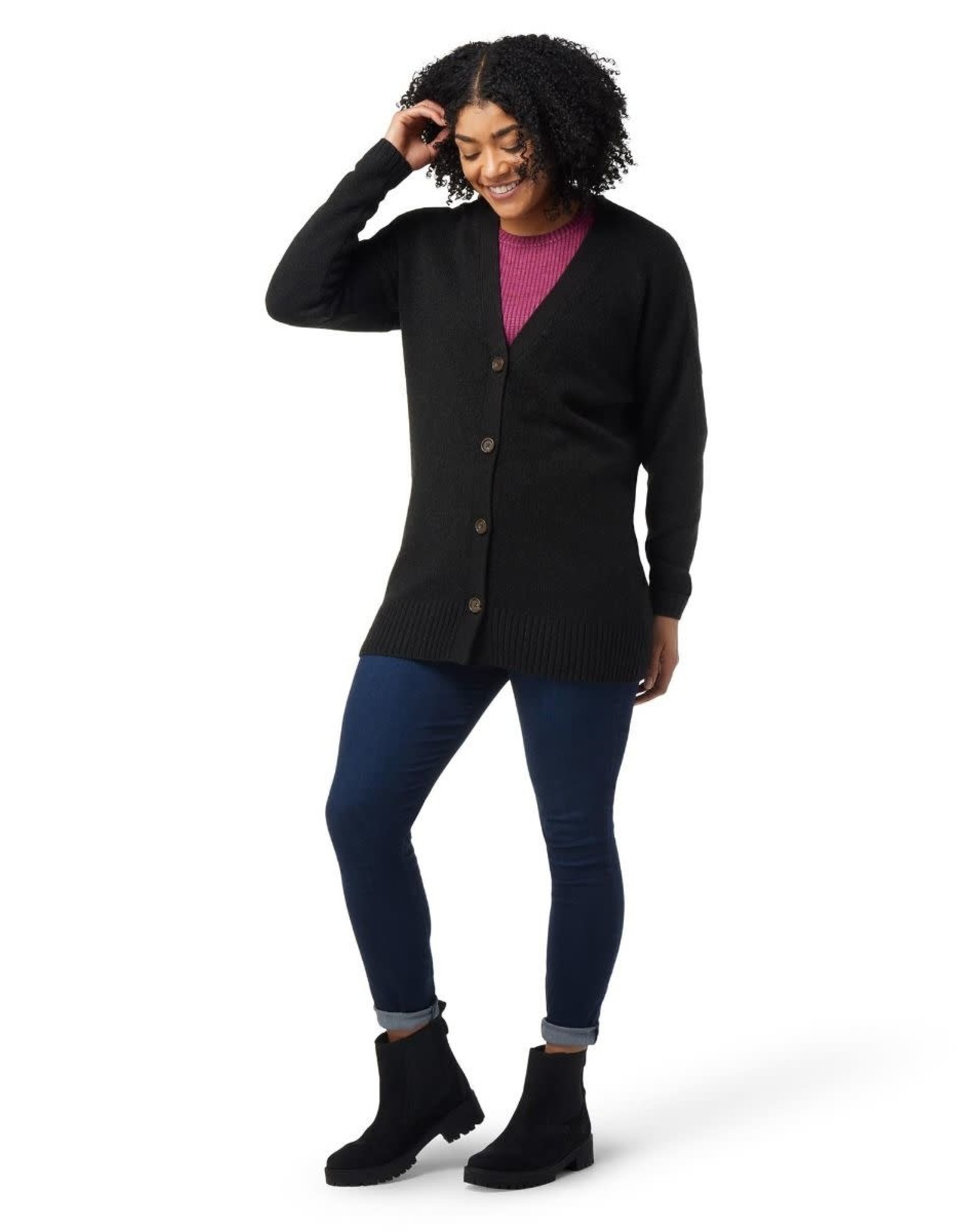 SMARTWOOL SmartWool Womens Cozy Lodge Cardigan- Charcoal Heather