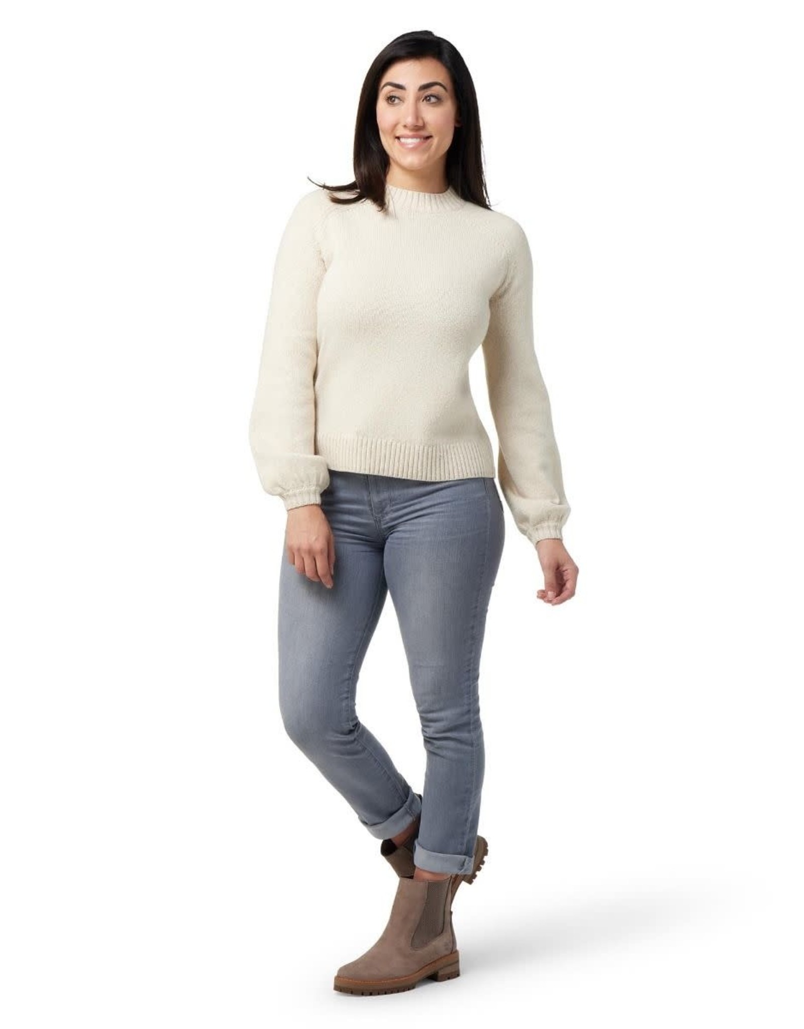 SMARTWOOL SmartWool Women's Cozy Lodge Bell Sleeve Sweater- Natural Heather