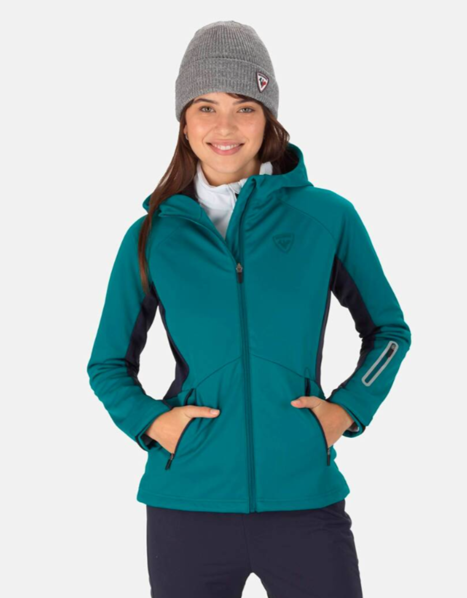 Rossignol Womens SOFTSHELL HOODIE Jacket- DARK EMERALD - GearHeads