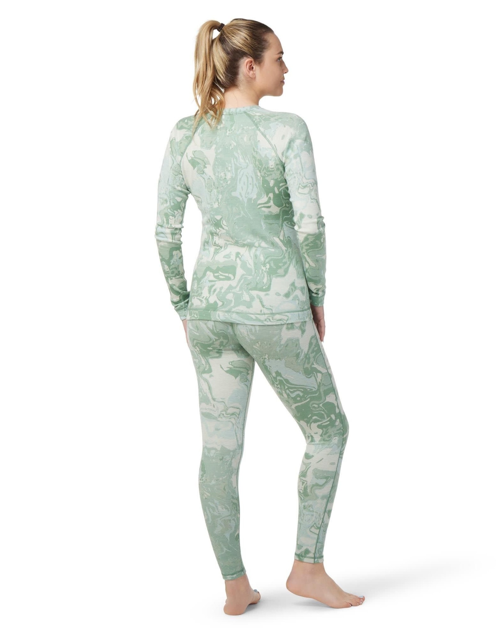 SMARTWOOL SmartWool Womens Merino 250 Baselayer Pattern Crew Boxed Med-JADE MARBLE