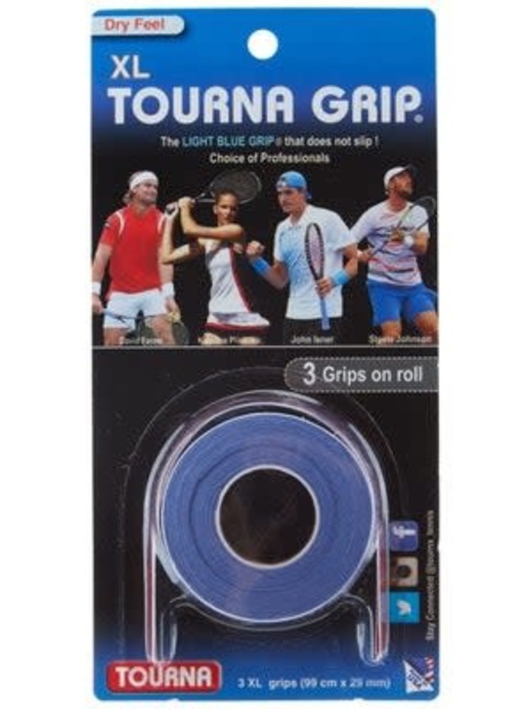 Tourna Tourna Over Grip XL, Dry Feel/Original, Light Blue