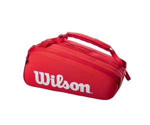 Wilson Super Tour 15PK Pro Staff Tennis Bag, Red - Cayman Sports