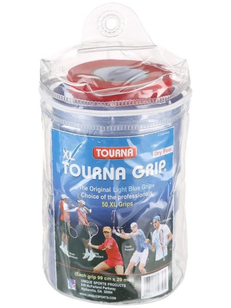 Tourna Tourna Over Grip XL, Dry Feel/Original, Light Blue
