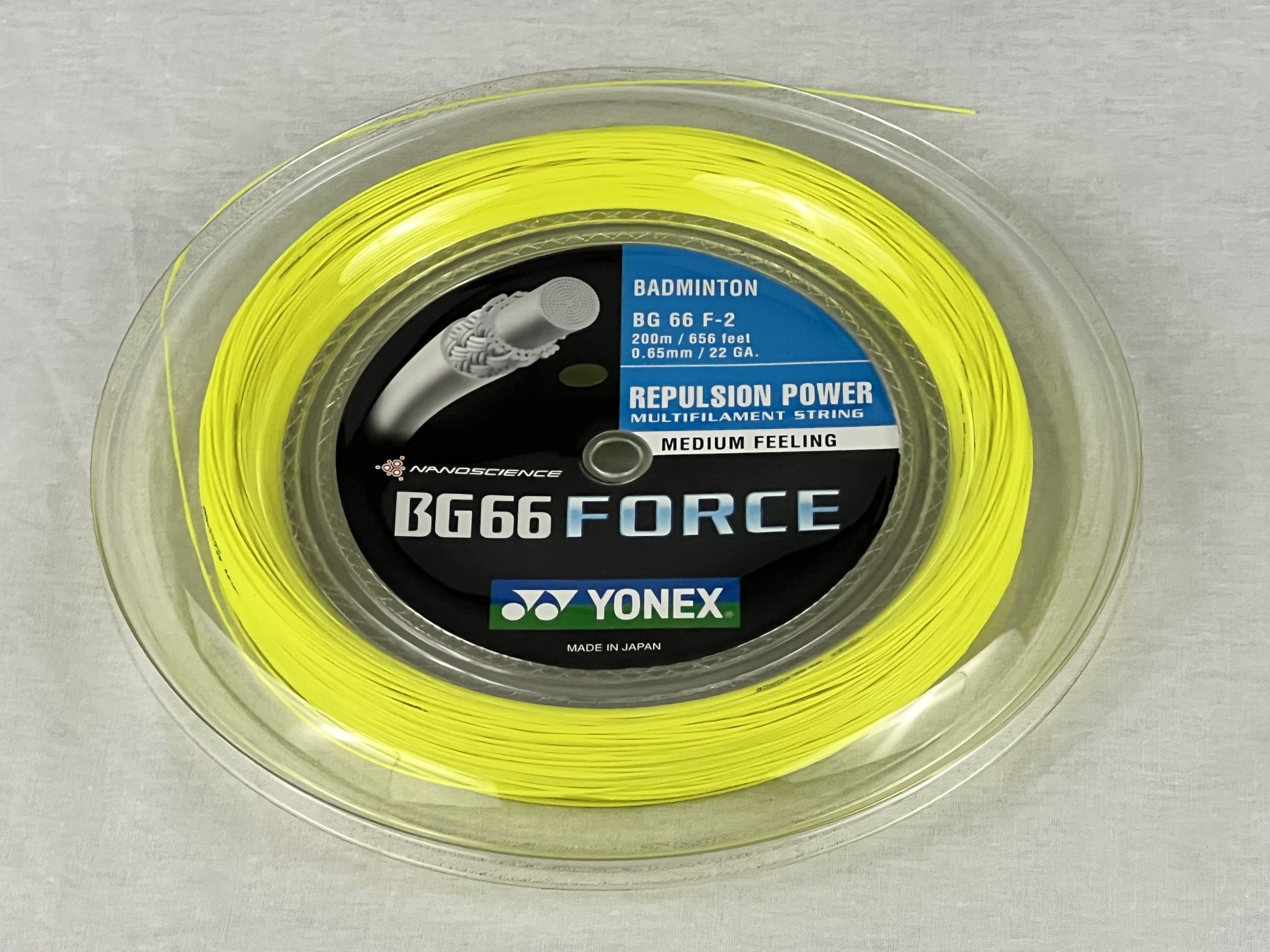 Yonex BG66 Force Badminton String Reel 200m /656 feet - Cayman
