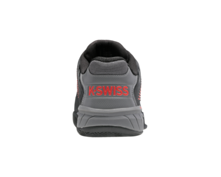 K-Swiss Hypercourt Express 2 Men's Tennis Shoes, Jet black/Steel gray/Spicy orange 2E (06806-042-W)