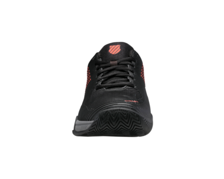 K-Swiss Hypercourt Express 2 Men's Tennis Shoes, Jet black/Steel gray/Spicy orange 2E (06806-042-W)
