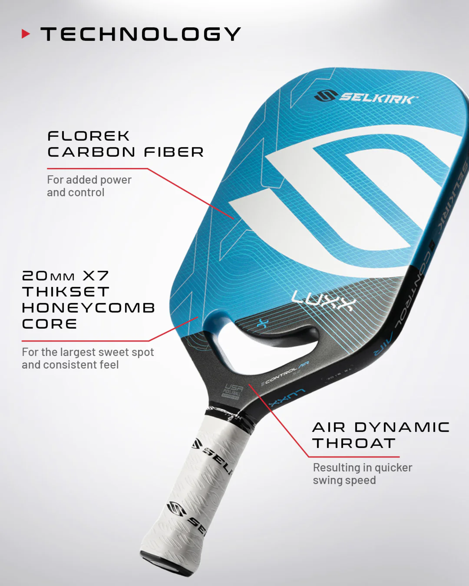 Selkirk Luxx Control Air - S2 - Pickleball Paddle - Cayman