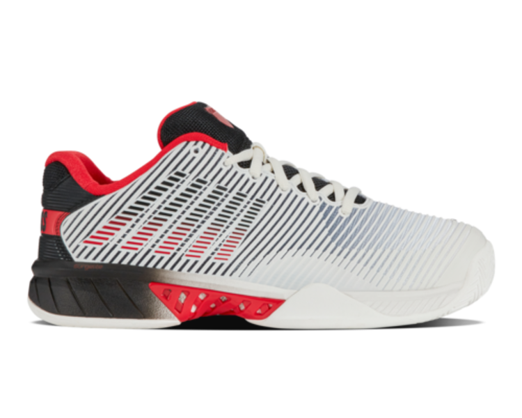 K-Swiss Hypercourt Express 2 Men's Tennis Shoes, White/Black/Red Wide 2E (06806-104-W)