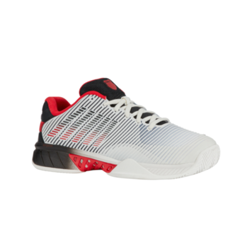 K-Swiss Hypercourt Express 2 Men's Tennis Shoes, White/Black/Red Wide 2E (06806-104-W)