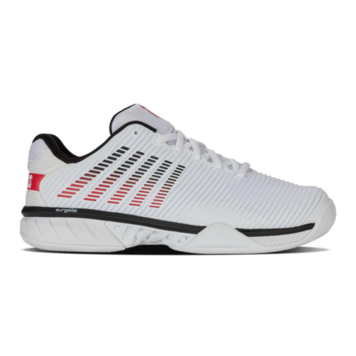 K-Swiss Hypercourt Express 2 Men's Tennis Shoes, WHT/BLK/MARS RED, Wide 2E (06806-140-W)