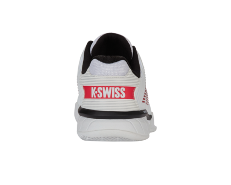 K-Swiss Hypercourt Express 2 Men's Tennis Shoes, WHT/BLK/MARS RED, Wide 2E (06806-140-W)