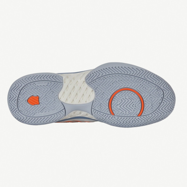 K-Swiss Hypercourt Express 2 Men's Tennis Shoes, White/Blue/Orange Wide 2E (06806-139-W)