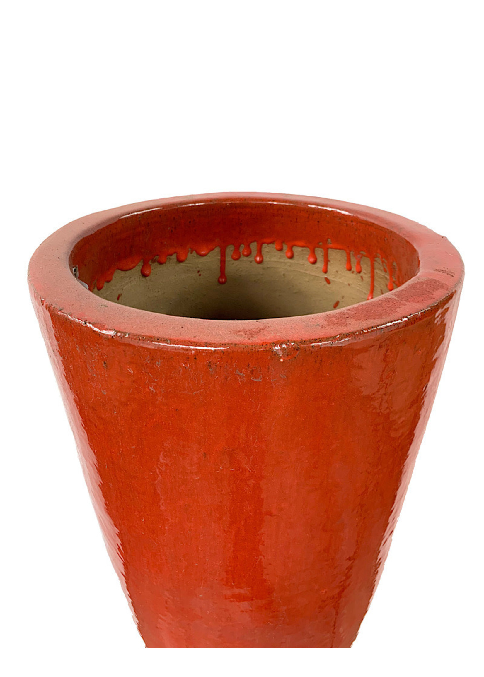 Tall Cone Pot Chili Red