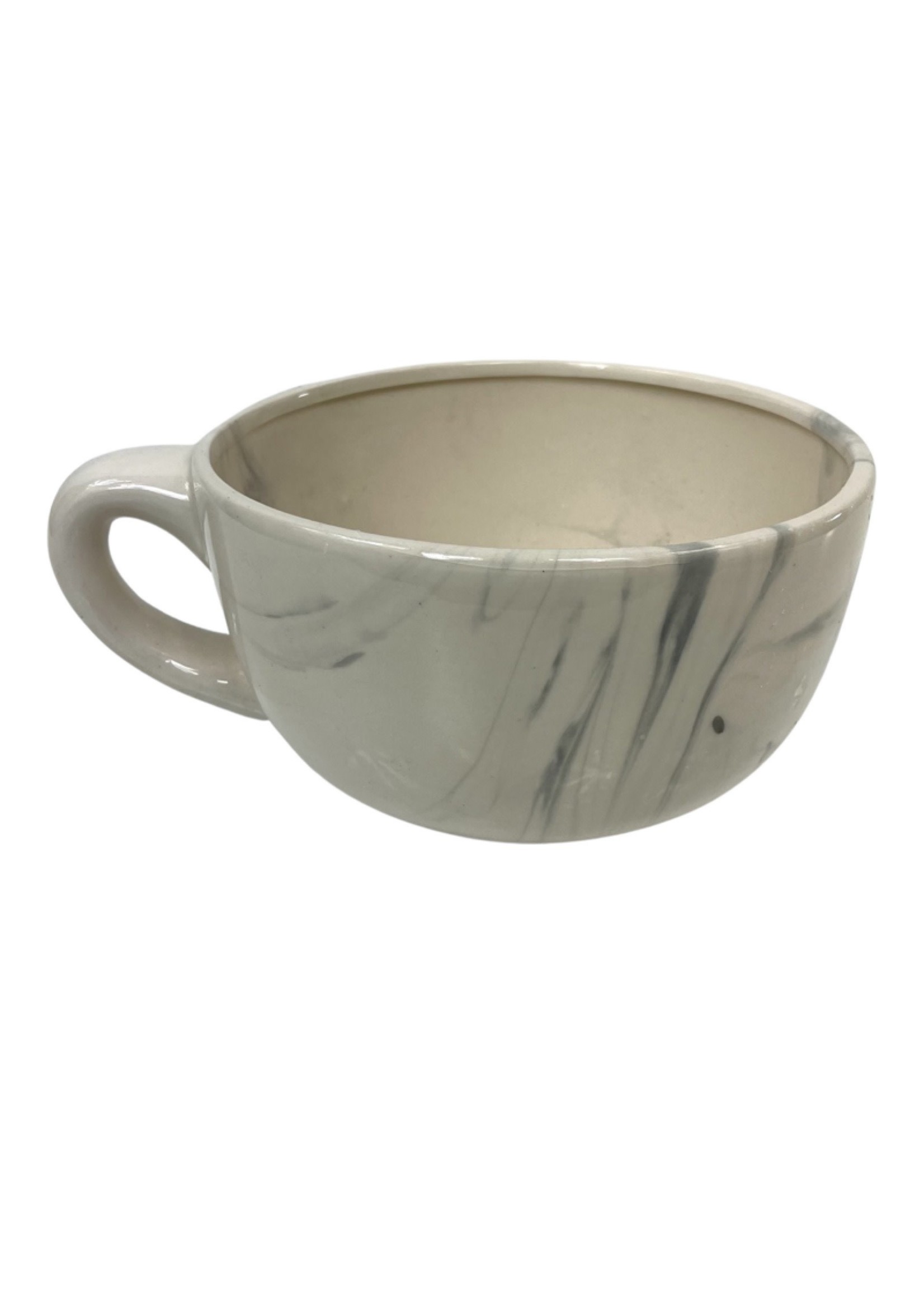 Marbled Tea Cup Planter Gray 8 inch