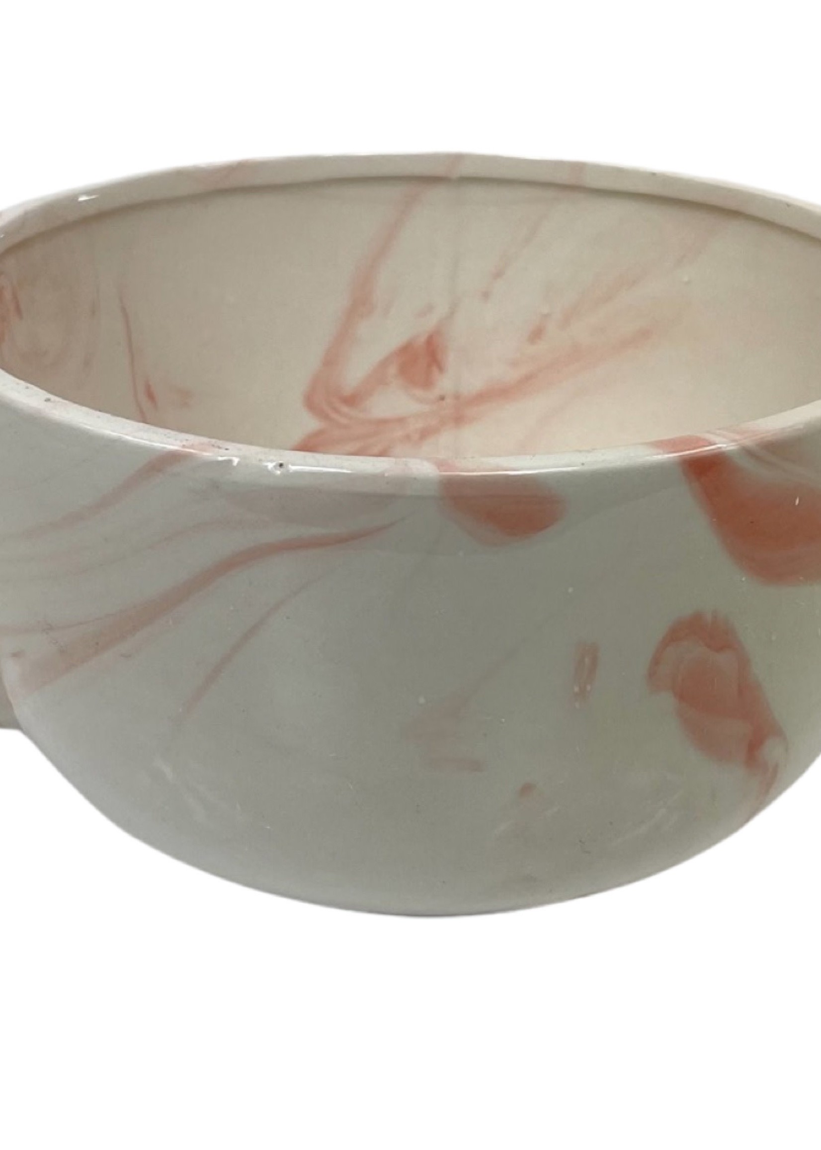 Marbled Tea Cup Planter Pink 8 inch