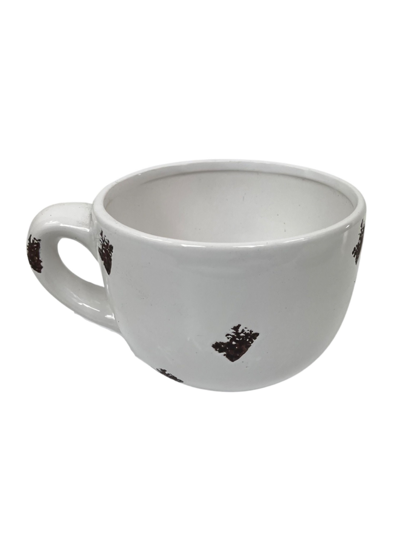 Tea Cup White Ceramic 6 Inch