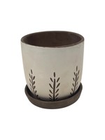 Hallie Reed Planter w/ Saucer Chocolate