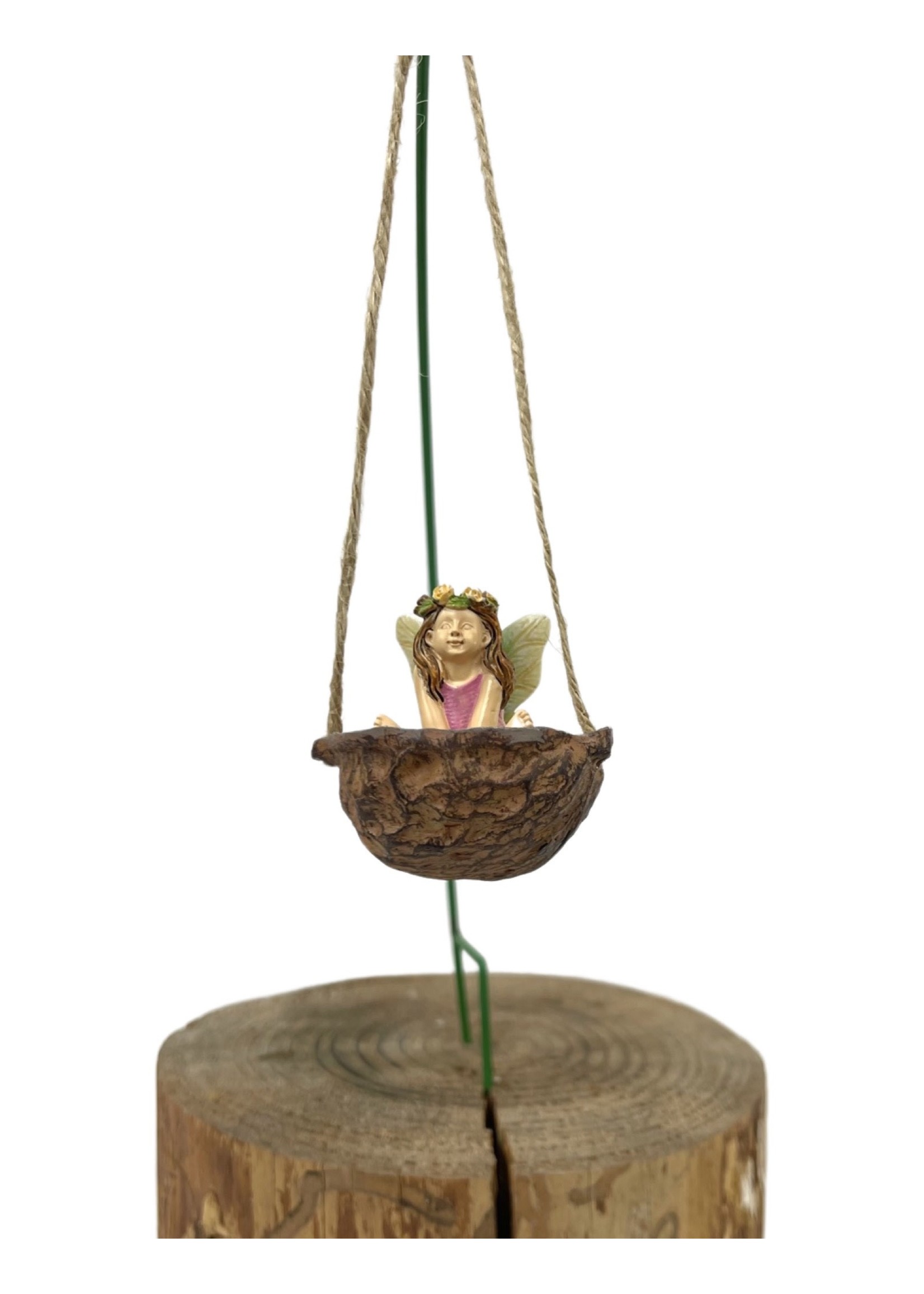 Fairy Swinging in Walnut with Hook